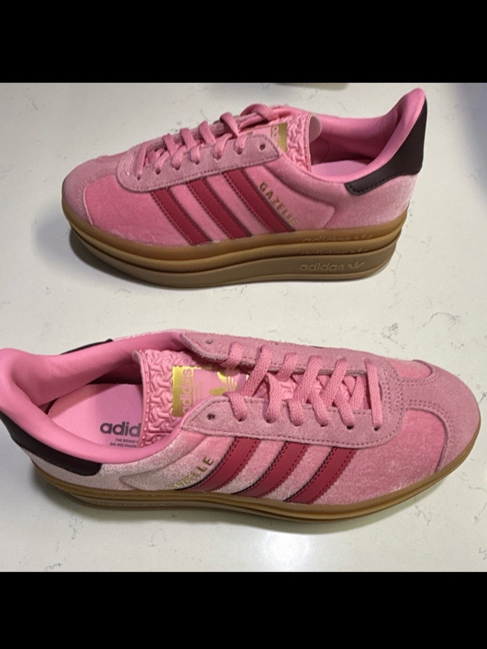 adidas Gazelle Bold J Bliss Pink Ruby Red JR5964 Platform Size 6Y /7W
